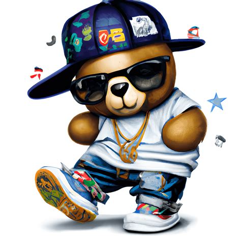 Cute Hip Hop Teddy Bear Creative Fabrica