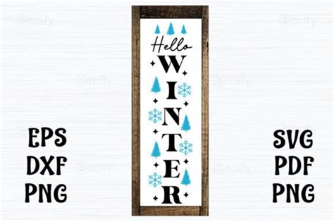 Hello Winter Porch Sign Svg Graphic By Etcify · Creative Fabrica