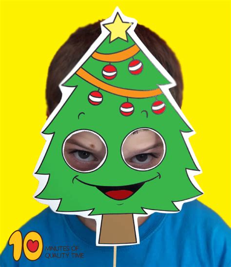 Christmas Tree Printable Mask 10 Minutes Of Quality Time