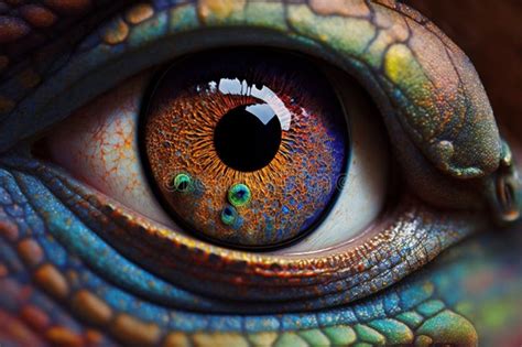 Fantasy Eye with Vibrant Amazing Colors Macro Close Up View. Eye Macro with Vibrant Saturated ...