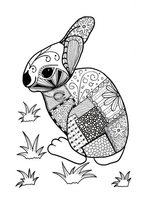 Colorful Rabbit Adult Coloring Page Thriftyfun