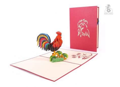 Rooster Pop Up Card Kiricard