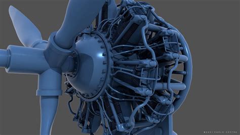 Radial Engine Pw R1830 16 Scale 3d Model By Carlo Cestra