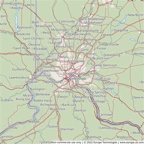 Map Of Cincinnati United States Global 1000 Atlas