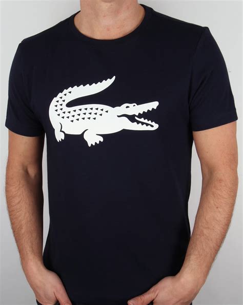 Lacoste Croc Print T Shirt Navywhiteteecrewroundneckgraphicmens