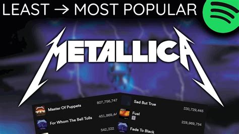 Every Metallica Song Least To Most Played Youtube