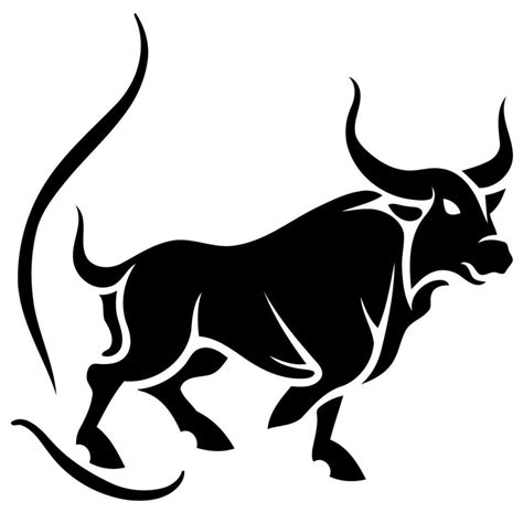 Animal Mammal Bull Logo Black And White Silhouette 23632555 Vector Art