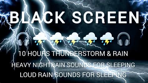 Thunderstorm Sounds For Sleeping Black Screen 10 Hours Rain Rain