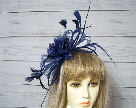 Navy Fascinator Navy Blue Kentucky Derby Fascinator Hat Wedding