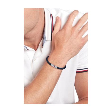 Pulsera Tommy Hilfiger Acero Inoxidable Y Piel Trenzada Azul 2790460