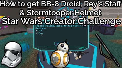 How To Get Bb Droid Stormtooper Helmet Rey S Staff Roblox Youtube