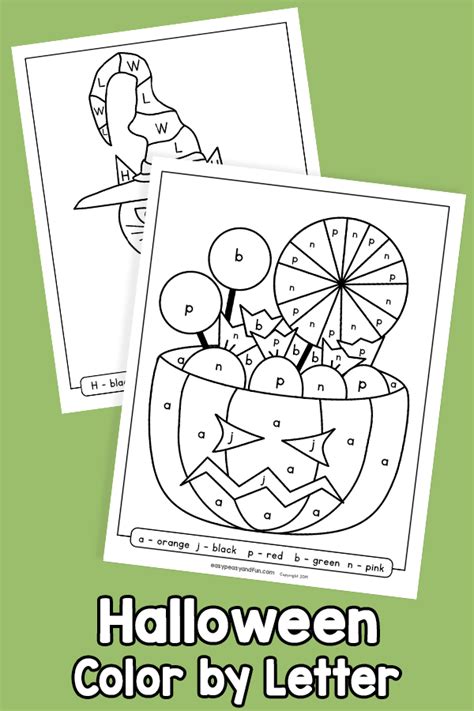 Halloween Color By Letter Coloring Pages