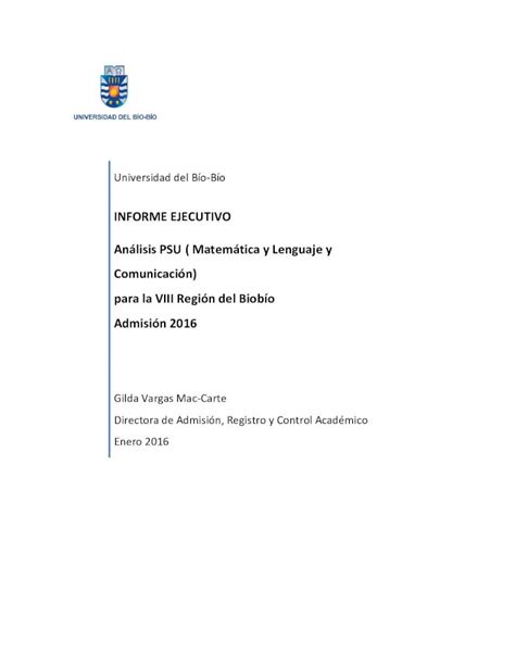 PDF INFORME EJECUTIVO Análisis PSU Matemática y Lenguaje y