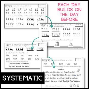 Ending Blends Decoding Practice Fluency Homework Tpt