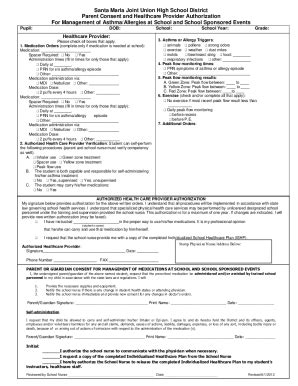 Fillable Online Asthma Health Care Provider Authorization Fax