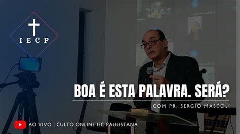 CULTO ONLINE IECP O PLANO ETERNO DE DEUS 24 09 2023 AO VIVO