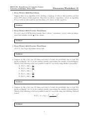 Worksheet 11 Clean Pdf EECS 376 Foundations Of Computer Science