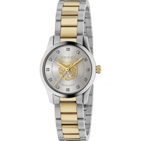 Gucci Ladies Watch G Timeless Mystic Cat Two Tone