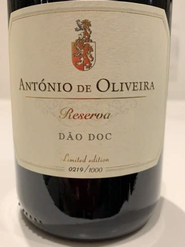 Ant Nio De Oliveira Reserva Limited Edition Tinto Vivino Us