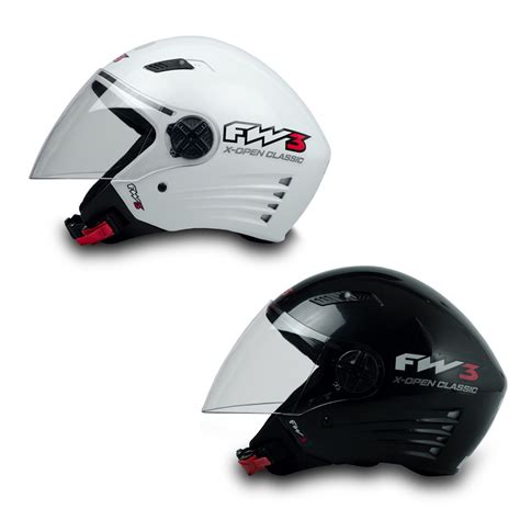 Capacete Para Moto Fw Viseira X Open Classic Brilhante Diversos