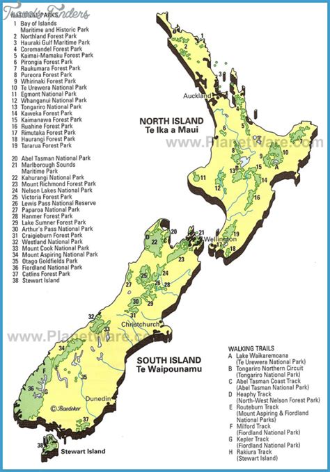 New Zealand Tourist Attractions Map - Best Tourist Places in the World