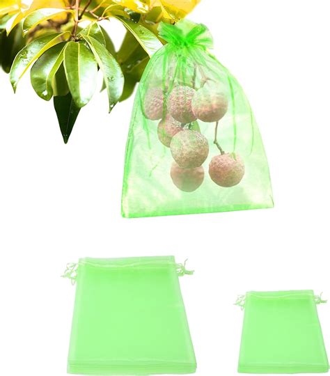 Amazon Tuoixpi 50pcs Fruit Proetction Bags 6X 8Inch Green Organza