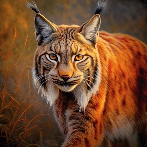 Premium AI Image | A painting of a lynx with yellow eyes