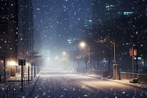 Snow Falling At Night Wallpaper