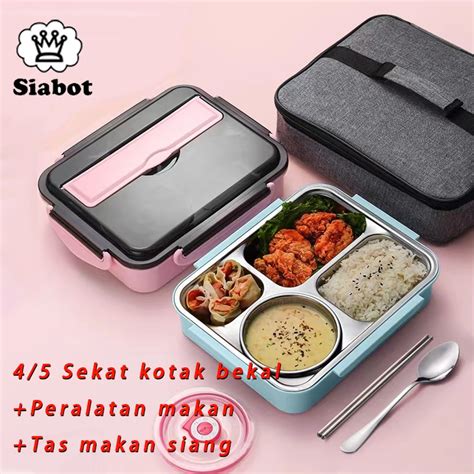 Jual Kotak Makan 4 5 Sekat Stainless Steel 304 Lunch Box Tahan Panas