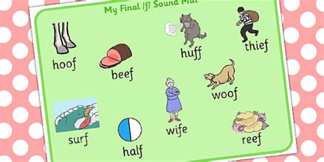 Final F Sound Word Mat Teacher Made Twinkl