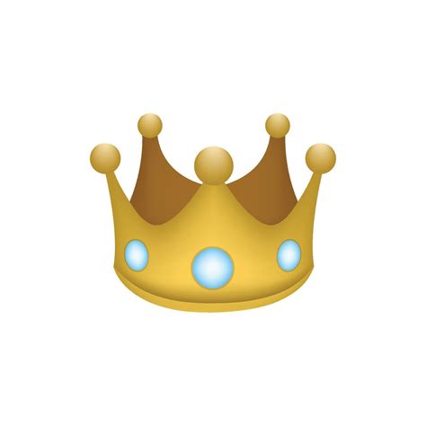 Crown Emoji Icon Object Symbol Gradient Art Design Cartoon Isolated On