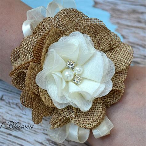 Burlap Corsage Etsy