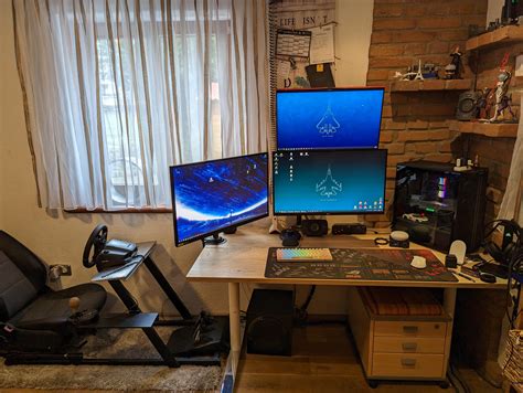 My Setup for 2 years now, with my DIY Wheel Setup. : r/battlestations