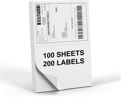 Amazon 8 5 X 5 5 Shipping Labels 200 Labels PAPRMA Half Sheet