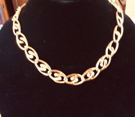 Vintage Napier Gold Tone Chain Necklace With Faux Pearls Etsy