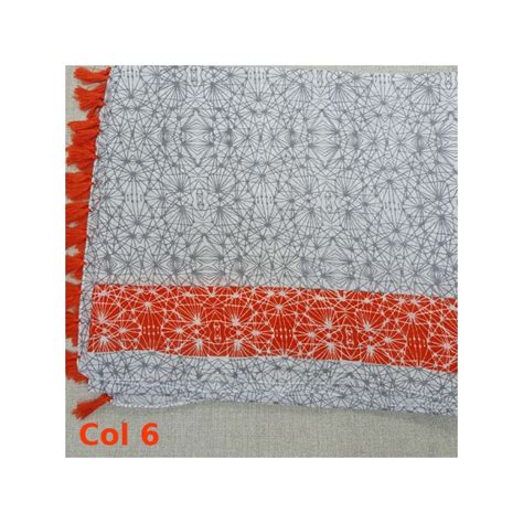 Foulard Coton Coloris Gris Chic Avec Ou Sans Pompons