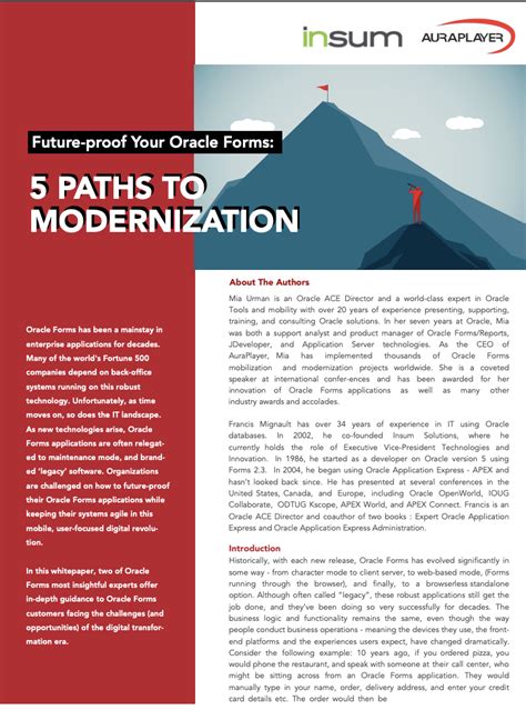 Thank You For Downloading The Future Of Oracle Forms Whitepaper Insum