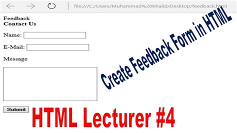 How To Create Feedback Form On Website In HTML Feedback Form In HTML