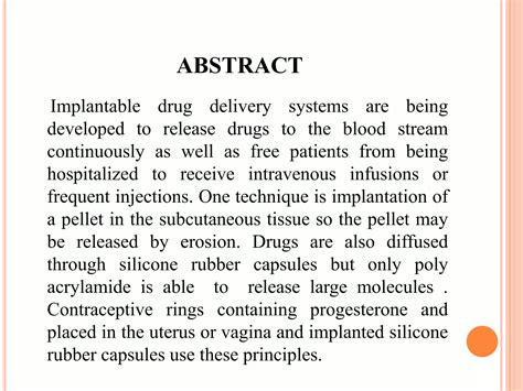 Implant Drug Delivery System Ppt