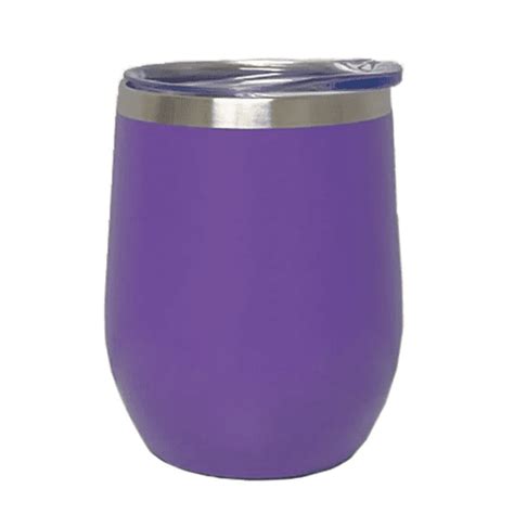 12oz Double Wall Stainless Steel Insulated Wine Tumbler With Lid