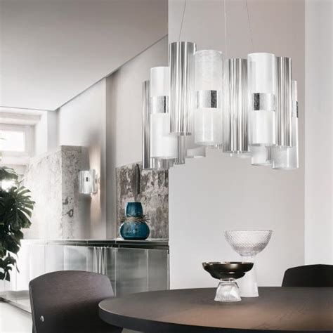 Slamp La Lollo Led Pendant Light Black Chrome Blue