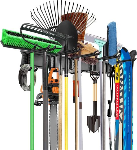 Amazon WALMANN All Metal 64 Inch Wall Mount Garden Tool Organizer