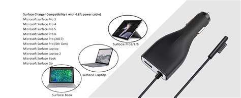 Surface Car Charger W V A Power Supply For Microsoft Surface