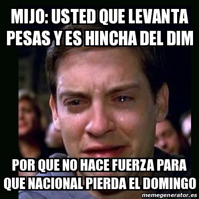 Meme Crying Peter Parker Mijo Usted Que Levanta Pesas Y Es Hincha