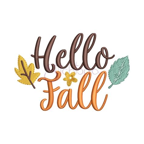 Hello Fall Embroidery Design Stitchtopia