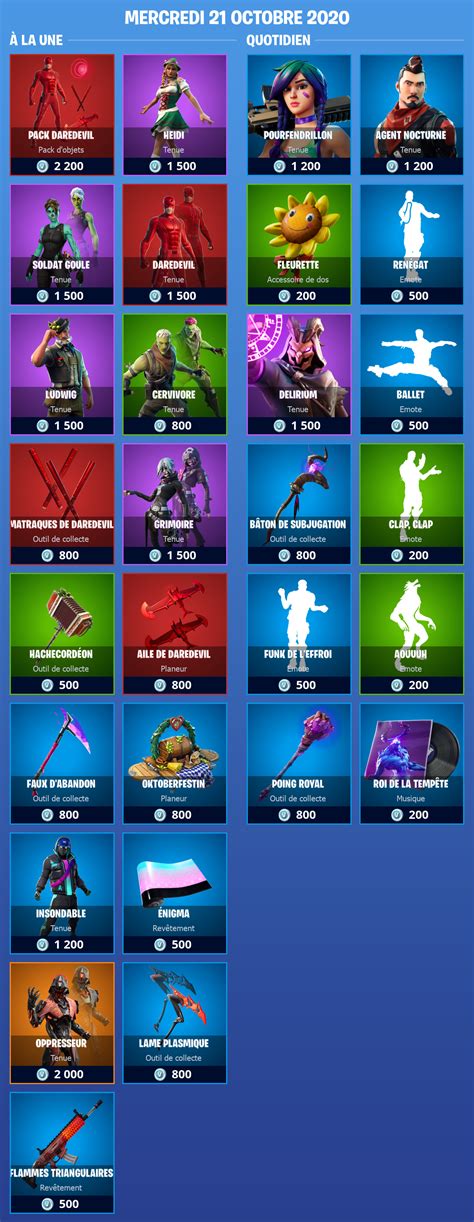 Boutique Fortnite 21 Octobre 2020 Breakflip