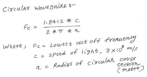 Circular Waveguide Cutoff Frequency Calculator & Formula