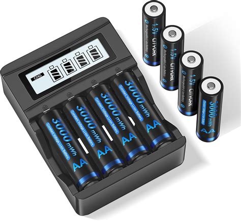 Cityork Pack V Aa Mwh Lithium Rechargeable Batteries With V