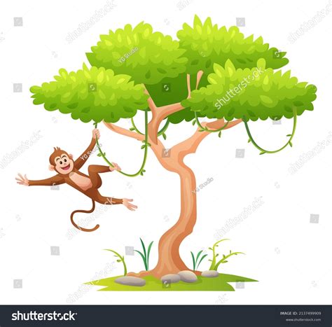 Clipart Of Monkeys In Trees