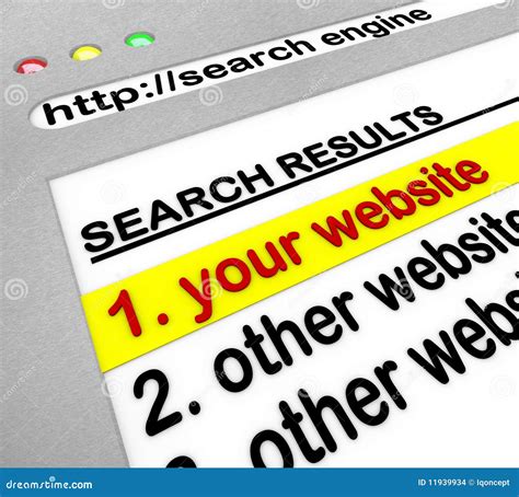 Search Engine Results - Your Site Number One Stock Illustration